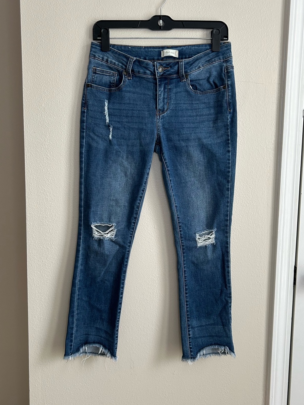 Altar’d State Dark Blue Denim Distressed Ankle Skinny Jeans Size 27